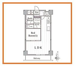 雷門永谷マンション 1LDKの間取図画像