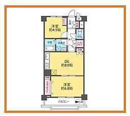 菊川グリーンハイツ 2DKの間取図画像