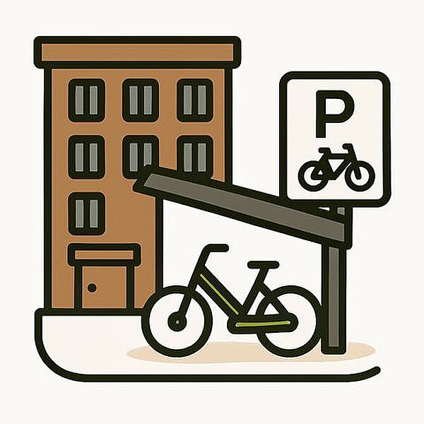駐輪場付で、通勤・通学・お買い物など自転車をご利用いただけます。