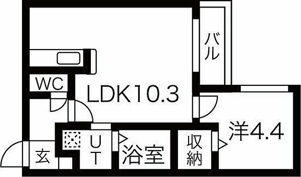 ハルエクセレント 303｜北海道札幌市中央区南四条西15丁目(賃貸マンション1LDK・3階・34.30㎡)の写真 その3