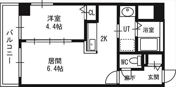 grancasa南6条 212｜北海道札幌市中央区南六条西7丁目(賃貸マンション1LDK・2階・31.68㎡)の写真 その2