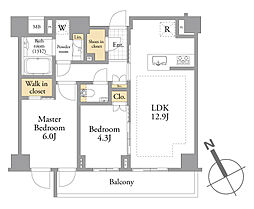 ディアナコート三軒茶屋 2LDKの間取図画像