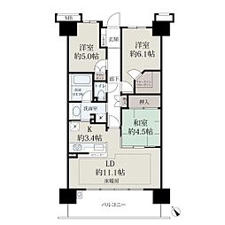 ライオンズ大津中央 3LDKの間取図画像