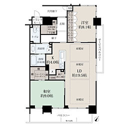 おおみ路 中楽坊 2LDKの間取図画像