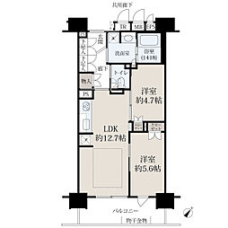 おおみ路 中楽坊 2LDKの間取図画像
