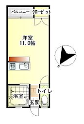 アロットスティ ワンルームの間取図画像