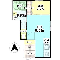 ティラミス 1LDKの間取図画像