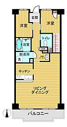 ローレルコート西大寺 2LDKの間取図画像