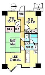 マック結崎オリエントハウス 3LDKの間取図画像