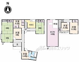 近鉄大阪線 大和高田駅 徒歩19分の賃貸一戸建て 2階7DKの間取り