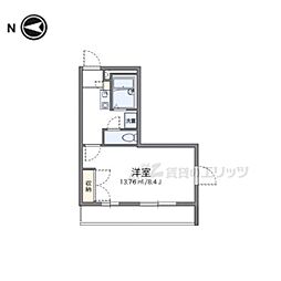 レオパレスイケダ 3階1Kの間取り