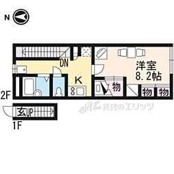 レオパレスＨａｌｆ　Ｍｏｏｎ 2階1Kの間取り