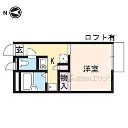 レオパレスミミナシ 1Kの間取図画像