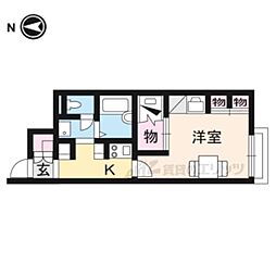 レオパレス悠II 1階1Kの間取り