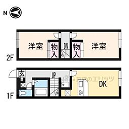 レオパレスヴィラージュB 2DKの間取図画像