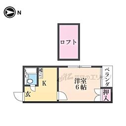 近鉄南大阪線 高田市駅 徒歩8分の賃貸マンション 3階1Kの間取り