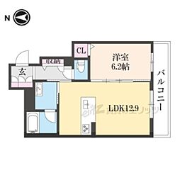シャーメゾン片塩 2階1LDKの間取り