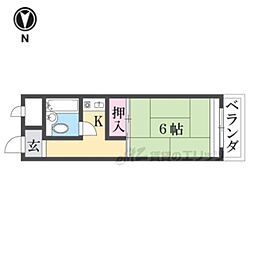 ヴィラたかまつ 1Kの間取図画像
