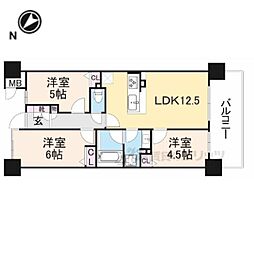 エスリード五位堂駅前 7階3LDKの間取り