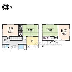 近鉄南大阪線 高田市駅 徒歩11分の賃貸一戸建て 2階4Kの間取り
