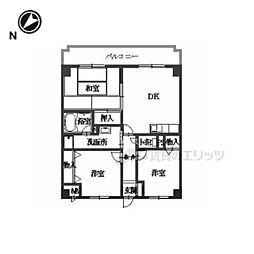 サニーコート西真美 6階3DKの間取り