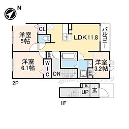 メゾン　ブランシェ 2階3LDKの間取り