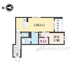 シャーメゾン　杉ケ町 2階1LDKの間取り