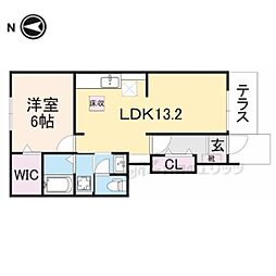 クラール・ブリーゼ 1階1LDKの間取り