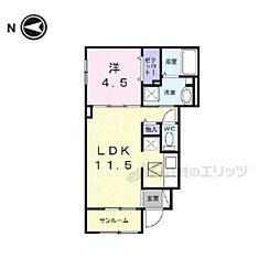 ゴールドメゾン 1階1LDKの間取り