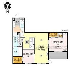 吉勇 1階2LDKの間取り