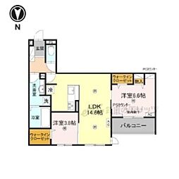 吉勇 2階2LDKの間取り