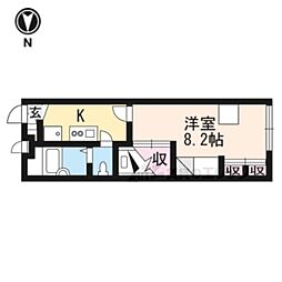 レオパレスユニバース橿原 1Kの間取図画像