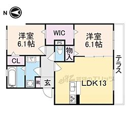 Annex大森B 2LDKの間取図画像