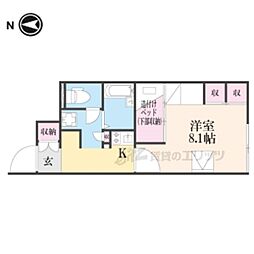 レオパレス日和 1Kの間取図画像