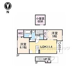 ミロワール 2LDKの間取図画像