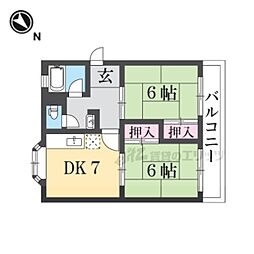 第2ネオコーポ杉田 2DKの間取図画像
