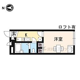 レオパレス夢心地 1Kの間取図画像