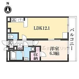 エクセル耳成 1LDKの間取図画像