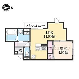コンフォール畝傍 1LDKの間取図画像
