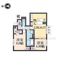 リッツハウス 2LDKの間取図画像