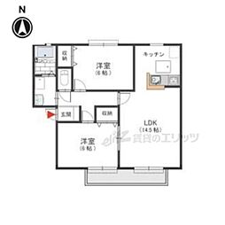 エスペランサ3棟 2LDKの間取図画像