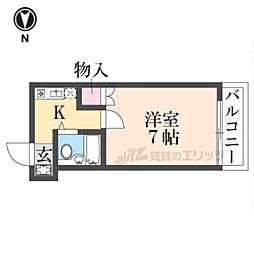 アメニティーホウコク 1Kの間取図画像