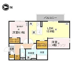 RETOLIA小綱 2LDKの間取図画像