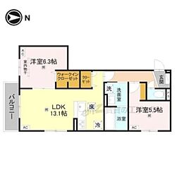 RETOLIA小綱 2LDKの間取図画像