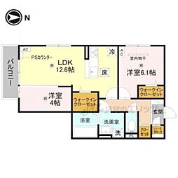 RETOLIA小綱 2LDKの間取図画像