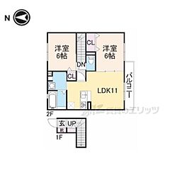 シャルマンヴィラ 2LDKの間取図画像