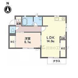 ハイツ植村 1LDKの間取図画像