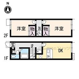 レオパレスエミール 2DKの間取図画像