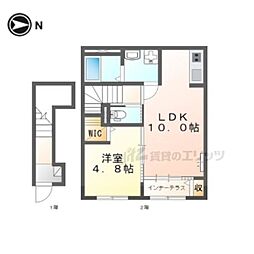 仮)桜井市大福新築アパート 1LDKの間取図画像