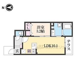 ヴィントミューレ 1LDKの間取図画像